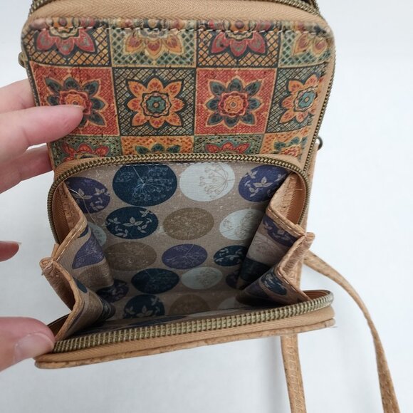 Cork Crossbody Bag Women Small Unique Purse 3 Zip Pockets Phone Case Travel Boho - Picture 10 of 16